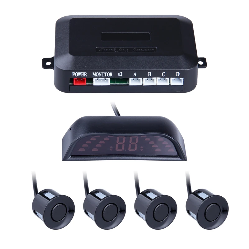 

4 Sensors For Parking LED Sisplay Car Parktronic Radar Monitor Detector System Reverse Backup Car Parking Sensor