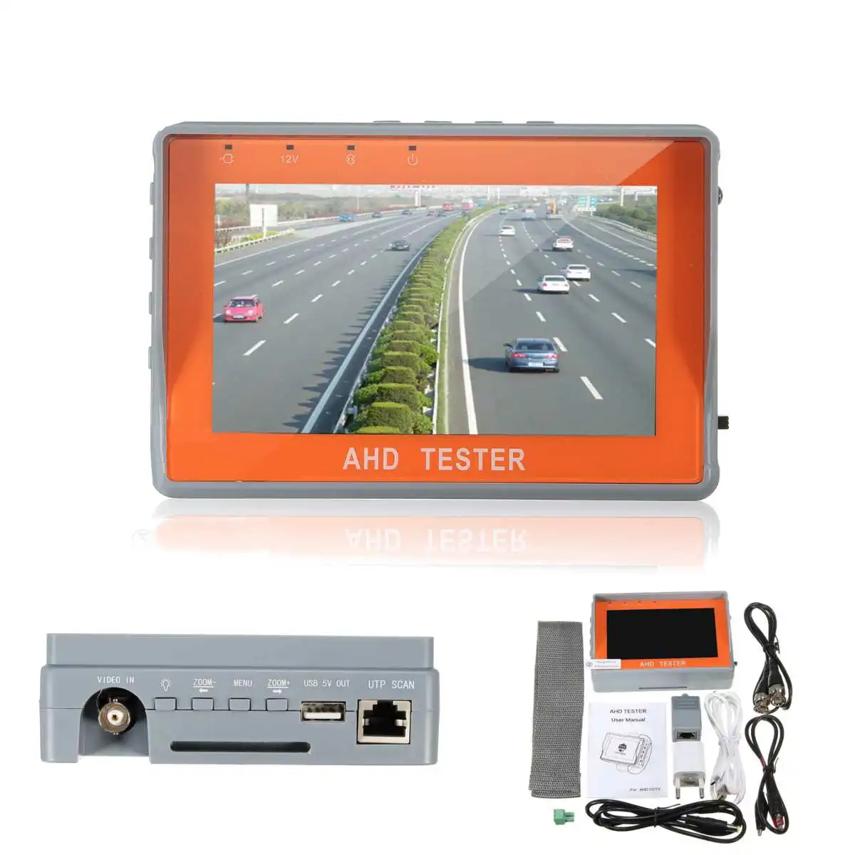 

4.3 Inch HD AHD CCTV Tester Monitor AHD 1080P Analog Camera Testing PTZ UTP Cable Tester 12V1A Output