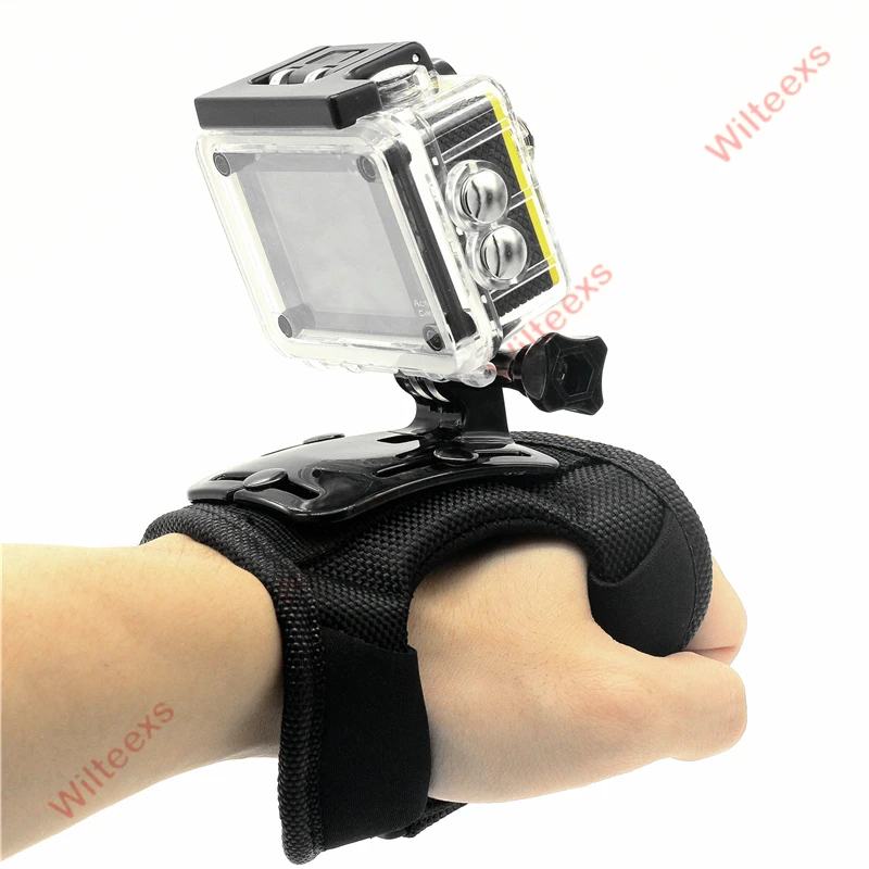 WILTEEXS аксессуары для камеры на запястье в стиле перчаток ручной ремень крепления держатель для GoPro Hero 5/4/3+/3/2 xiaoyi 4k sj4000 5000 Спортивная водоотталкивающая Камера GoPro