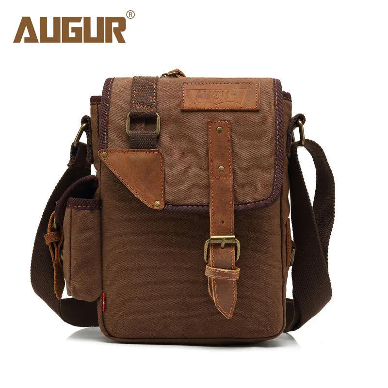 

AUGUR canvas Men Messenger Bag Hot Sale Male Small Man Fashion Crossbody leather Bags Men's over the Shoulder Travel Handbags