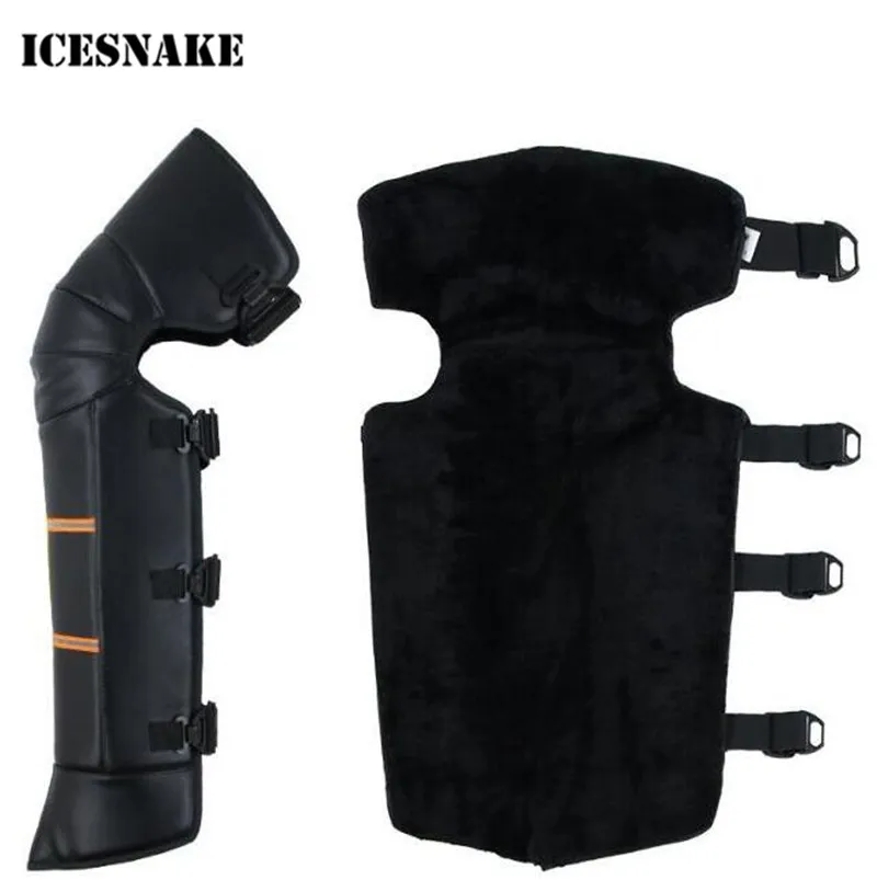 

ICESNAKE Leather Windproof Winter Wind Snow Bike Motorcycle Warm Knee Pad Leg Warmer Protector Knee Protector Covers