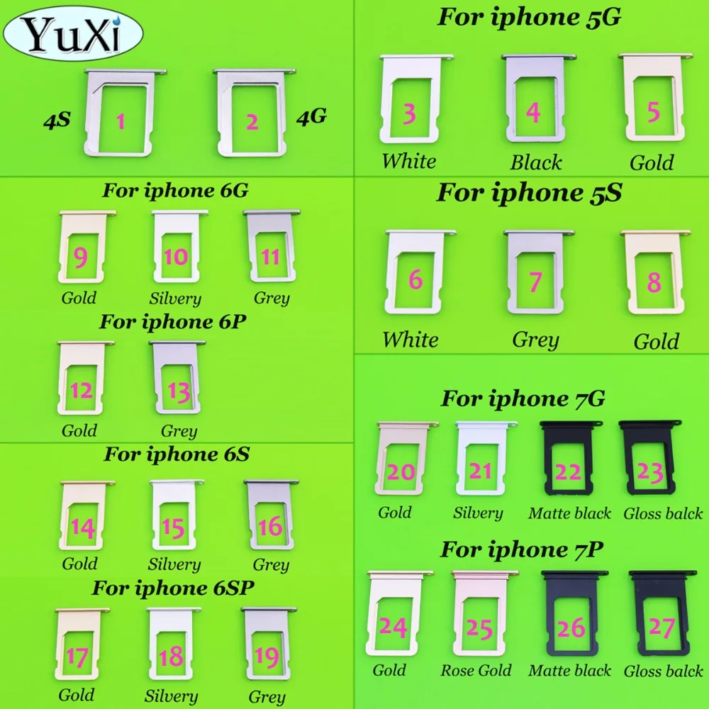 Держатель для SIM карты YuXi Nano слот iphone 6P 6s plus 7plus 7G 5S 4 4S сменный держатель адаптер