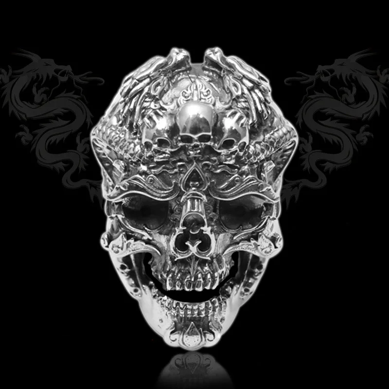 

2018 Movie Alien Predator Ring 925 Silver Punk Ring Cool Designed For Men Gothic Costume Movie Jewelry Drop shipping