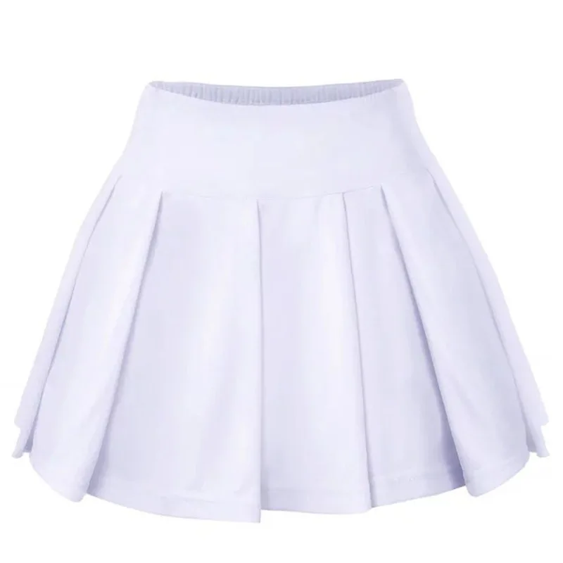 Теннисные шорты, женские юбки, быстросохнущие, для девушек, для бадминтона, для бега, для тенниса, спортивные юбки с трусиками, 1 шт., FLG - Цвет: Белый