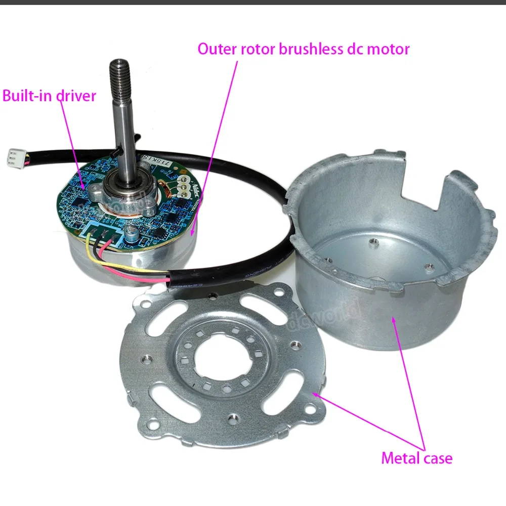 Nidec DC 12V-24V Outer Rotor PWM DC Brushless Frequency Motor Dual Ball Bearing