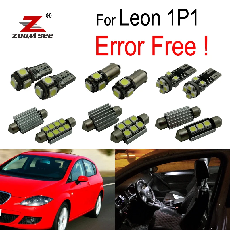 

16pcs LED License Plate bulb + Side lamp + Interior Light Kit Accessories for Seat for Leon 1P 1 Cupra R Hatchback (2005-2012)
