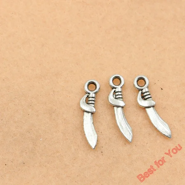 20pcs Tibetan Silver Plated Knife Charms Pendants For Jewelry Making 