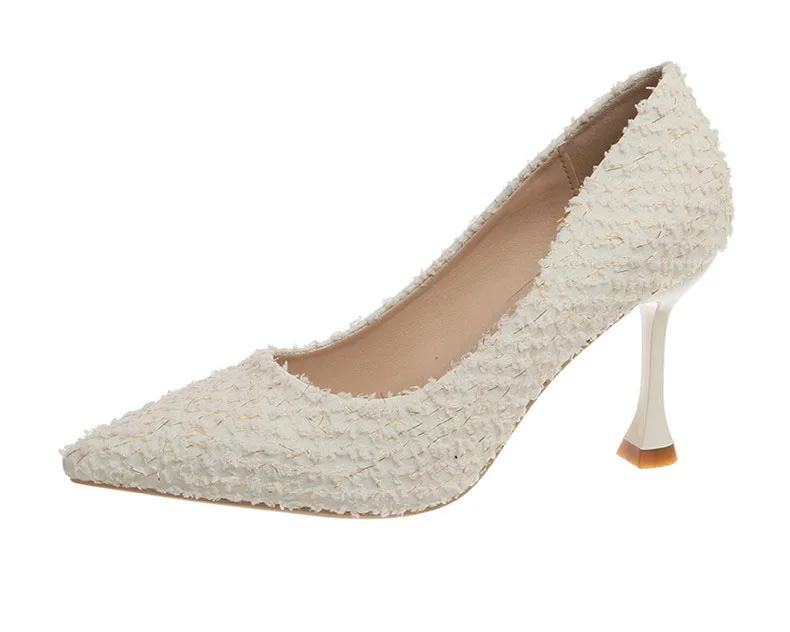 Белые свадебные туфли; туфли-лодочки на высоком каблуке 8,5 см; женские офисные вечерние туфли на высоком каблуке; женские белые туфли на высоком каблуке