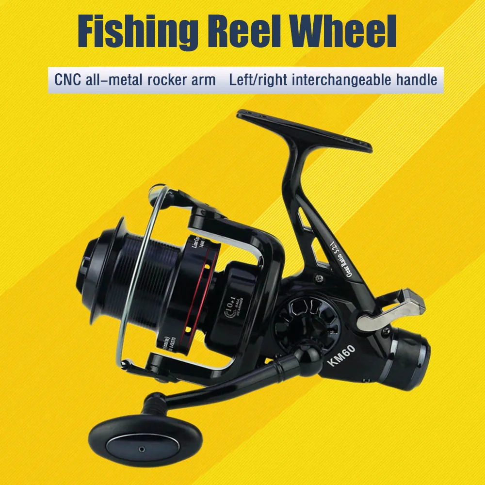 Metal Left/Right Interchangeable Spinning Fishing Reel Wheel KM Series
