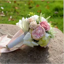 Новые великолепные свадебные цветы ручной работы красочные свадебные букеты искусственная роза букет