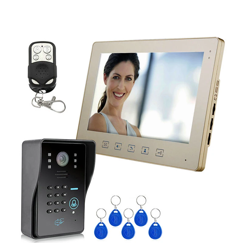 10" Video Door Phone System 1 Rfid Keypad Code Number Doorbell