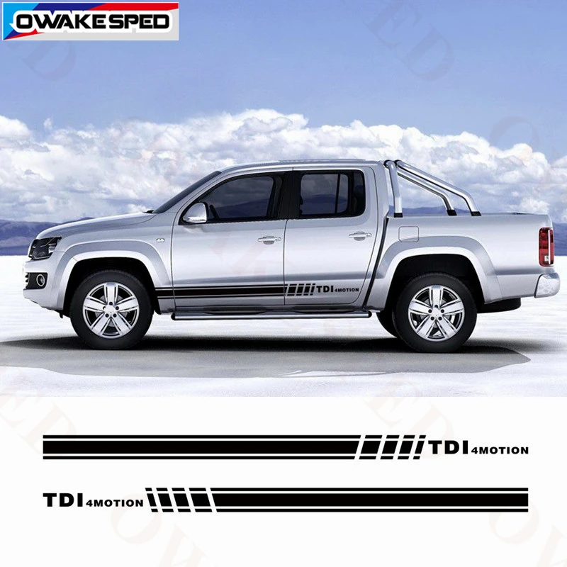 

4Motion Styling Stickers Pick Up Truck Side Skirt Decor Sticker Auto Body Door Vinyl Decal For Volkswagen AMAROK Car Accessories