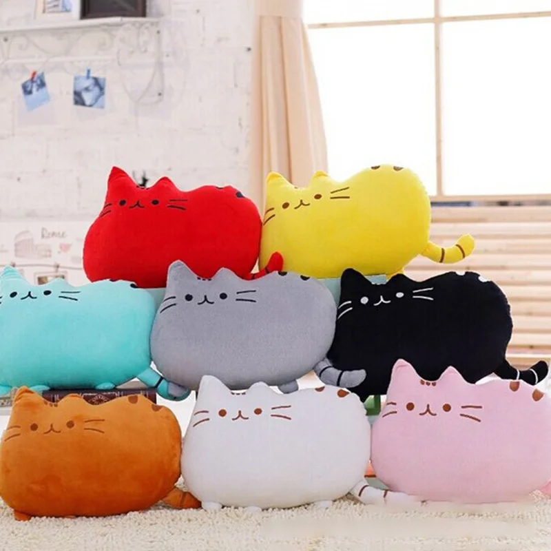 

1Pcs Soft Cat Decorative Cushion Pillow Shell Toy Without PP Cotton Plush Stuffed Toy Support Diy Toy for Children Gift 8 Colors