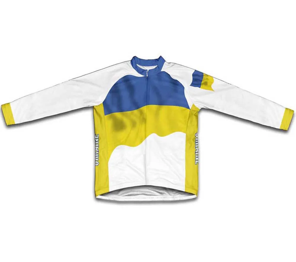 Ukraine Flag Флаг России, флаг Турции и т. Д. Велосипедная спортивная зимняя флисовая велосипедная одежда, Майо ropa ciclismo, велосипедная майка/велосипедная одежда - Цвет: Ukraine Flag
