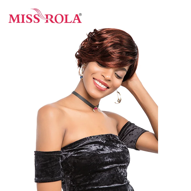 Короткие прямые синтетические парики Miss Rola 6 дюймов термостойкие канекалона 1 шт.