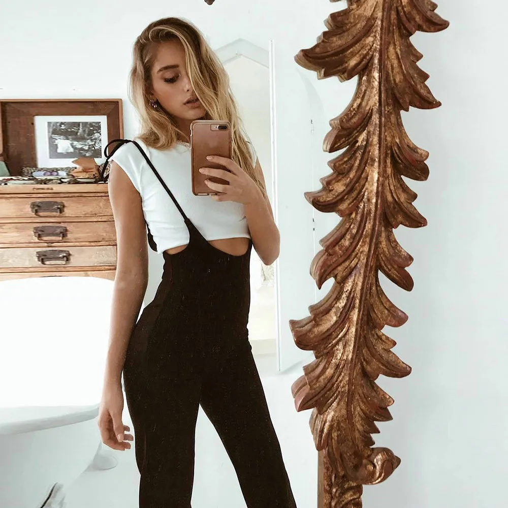 Womail ارتداءها المرأة الصيف عارضة عطلة عارية الذراعين أكمام الصيف الشاطئ بذلة الصلبة الأزياء 2019 دروبشيب M1