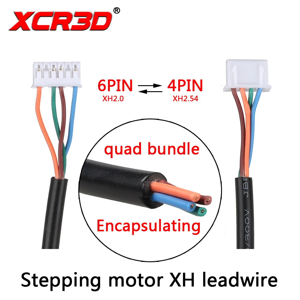 UEETEK 10pcs 3D Printer Stepper Motor Cable Lead Wire HX2.54 4 pin to 6 pin 1M