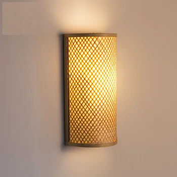 

New Chinese style antique Chinese wind hotel room corridor aisle staircase works bamboo wood wall lamp