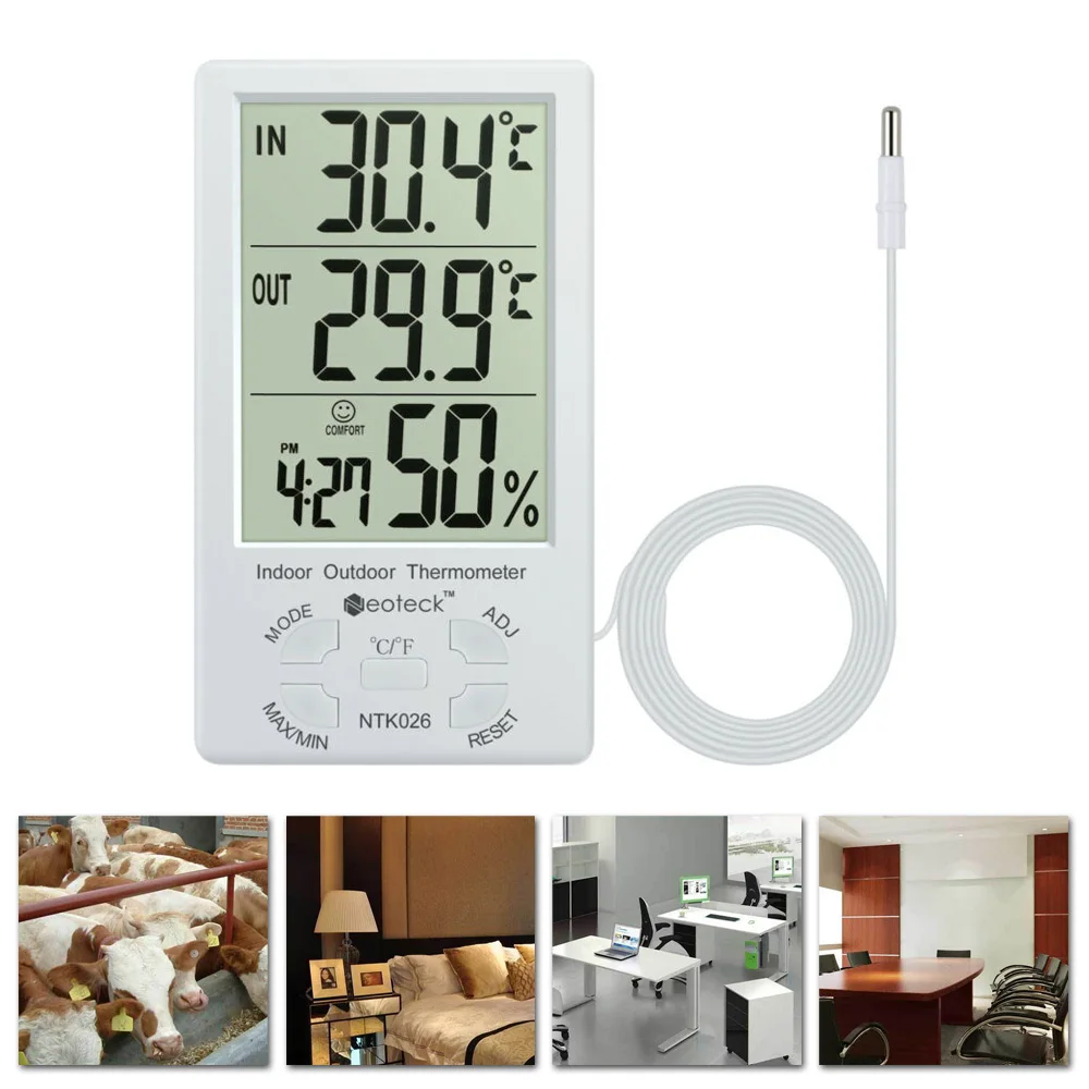 

Digital Thermometer Humidity Hygrometer Weather Indoor/Outdoor Hygrothermograph