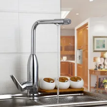 Хромированная Кухонная Раковина кран с одной ручкой очиститель воды поворотный носик регулятор струи Кухонные смесители