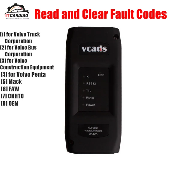 

VCADS Pro 2.40 for Volvo Truck code reader clear fault codes Reprogram ECM parameters and ECMS Auto Diagnostic Tool