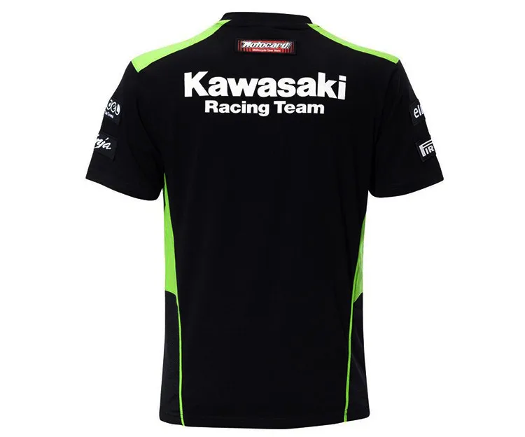 Мотоциклетная мото для Kawasaki T'shirt Riding Team Racing Мужская Черная зеленая футболка