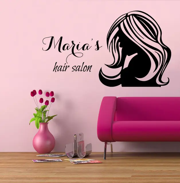 wall decal vinyl sticker custom logo barber shop hair salon interior