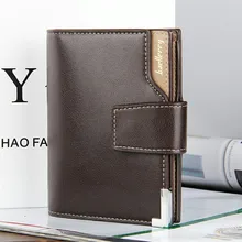 Vente chaude Qualité En Cuir Portefeuille Solide Doux Hommes Portefeuilles Verticale D’affaires Loisirs 3 Plis Hasp Titulaire de la Carte de Crédit Pour Hommes