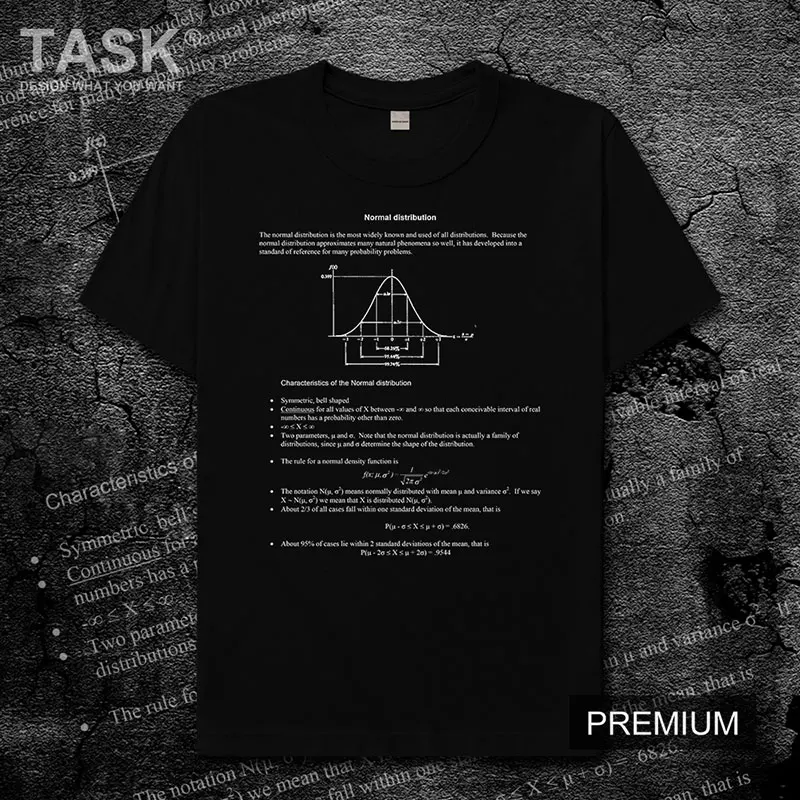 021-Black Тема Математика нормальное распределение летние новые мужские футболки с принтом стильные дизайнерские футболки повседневные хлопковые футболки с коротким рукавом - Цвет: 021-Black