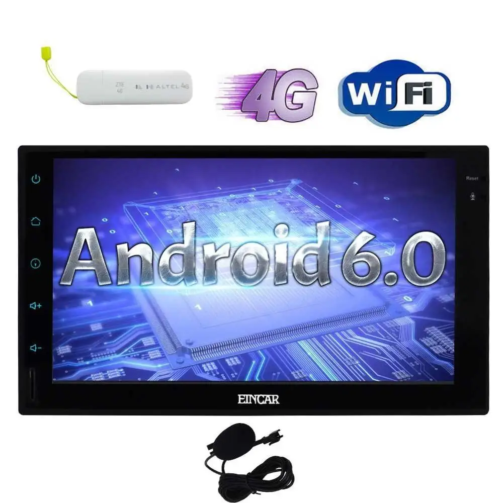 buy 4G double 2din Android 6.0 Car Stereo with 4G 2Din In Dash Car GPS Vehicle Radio Navigation WiFi 1080P Video OBD2 Mirrorlink