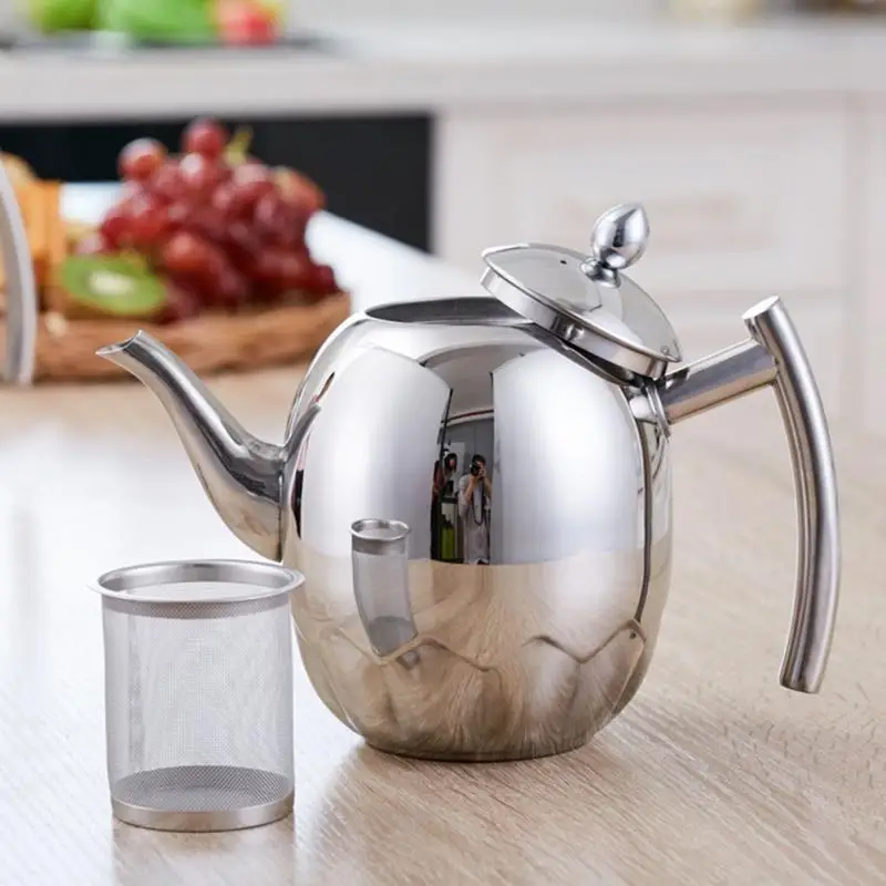 

Stainless Steel 1000ML 1500ML Coffee Kettle Teapot Coffee Kettles Cold Water Pot Kettle With Strainer Home Coffee Tools