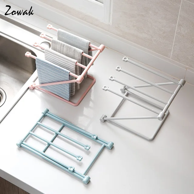1pc Foldable Dishcloth Towel Storage Rack Holder Hanger 1pc Foldable Dishcloth Towel Storage Rack Holder Hanger Organizer Kitchen Bathroom Bottle Dry