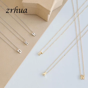 

ZRHUA Fashion Gold /Silver Color Charms Necklace Pendant Metal Letters For Women Jewelry Stylish Cut Single Necklaces