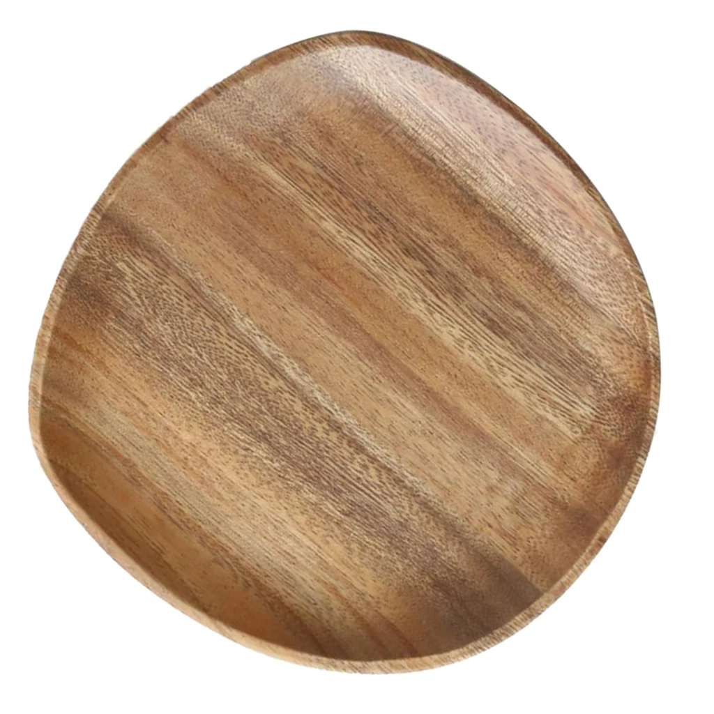 2pcs Wood Serving Tray Tea Food Server Dishes Plates Home Hotel Wooden Tray for Kitchen Dining Bar