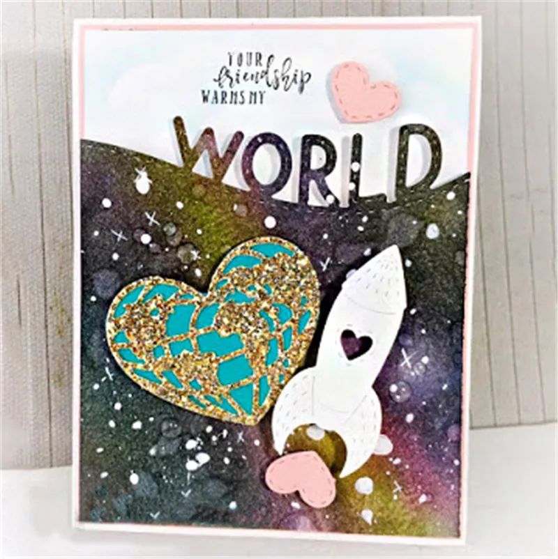 

Heart Rocket Metal Cutting Dies for Scrapbooking New 2019 Crafts Cuts Card Making Album Embossing Stencil