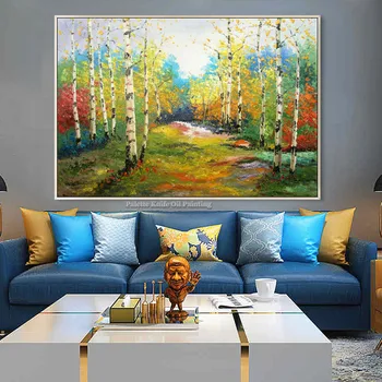 

Canvas painting cuadro decoracion acrylic abstract landscape Palette Knife oil painting Wall art Picture for living room decor75