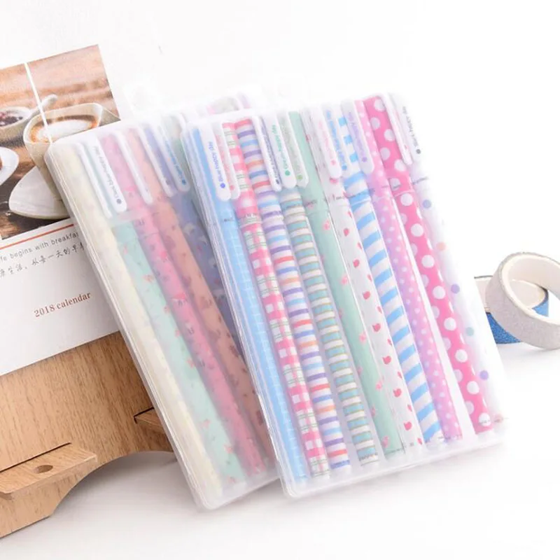 

10pcs Colorful flower Gel pen Office stationary kawaii school supplies canetas Cute pen lapices Pen With The Box