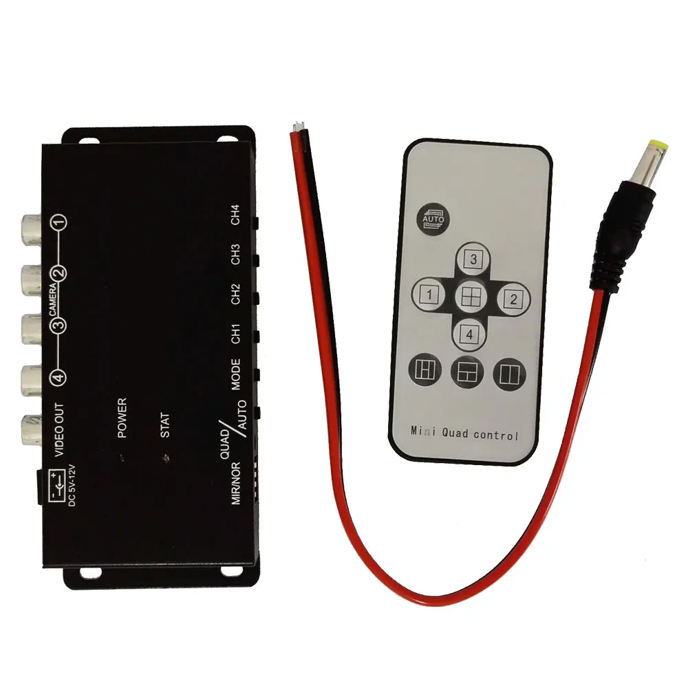 IR control 4 Cameras Video Control Car Camera Image Switch Combiner Box For Left view Right view Front Rear Parking Camera box