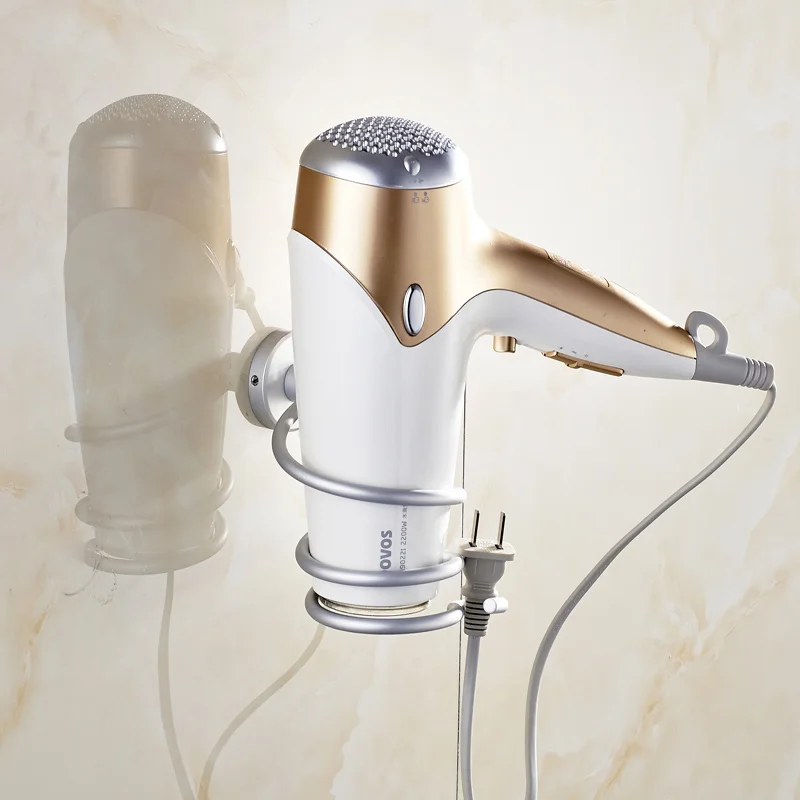

New Arrival wall mounted Hair Dryer Holder shelf HairDryer Storage Rack Organizer bathroom accessories