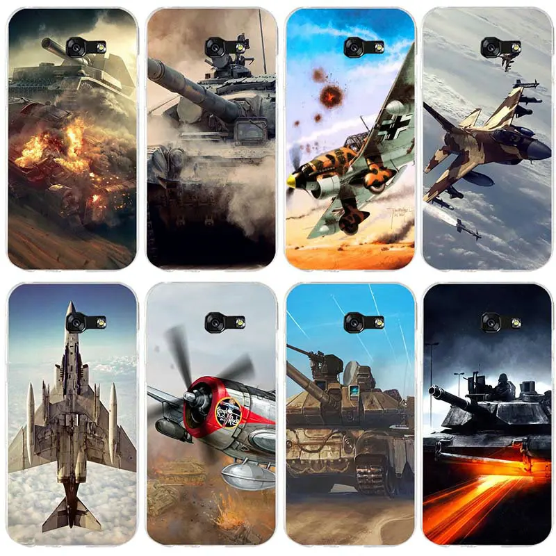 

Soft Cell Phone Cases Cover for Samsung Galaxy S2 S3 S4 S5 Mini S6 S7 S8 S9 S10 Lite Edge Plus Note 4 5 8 9 War Aircraft Tanks