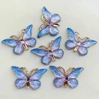 

10pcs 23*38mm Resin imitation butterfly shape Rhinestones flat back cabochon beads for Decoration Party Supplies -B275