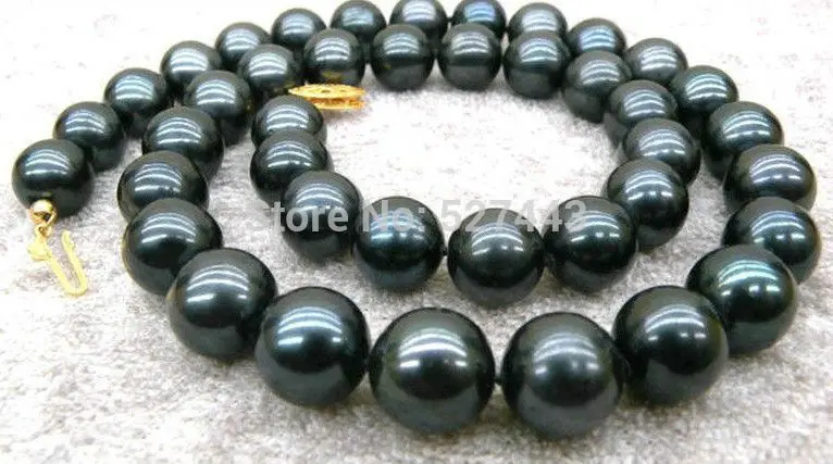 

Wholesale fast 9-10mm Black Tahitian Cultured Pearl Necklace 18''AAA+ NEW