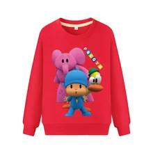 Pocoyo/Детские толстовки с капюшоном; коллекция года; повседневные толстовки с длинными рукавами; Одежда для мальчиков; хлопковый пуловер с капюшоном для девочек; Детский костюм; DZ066