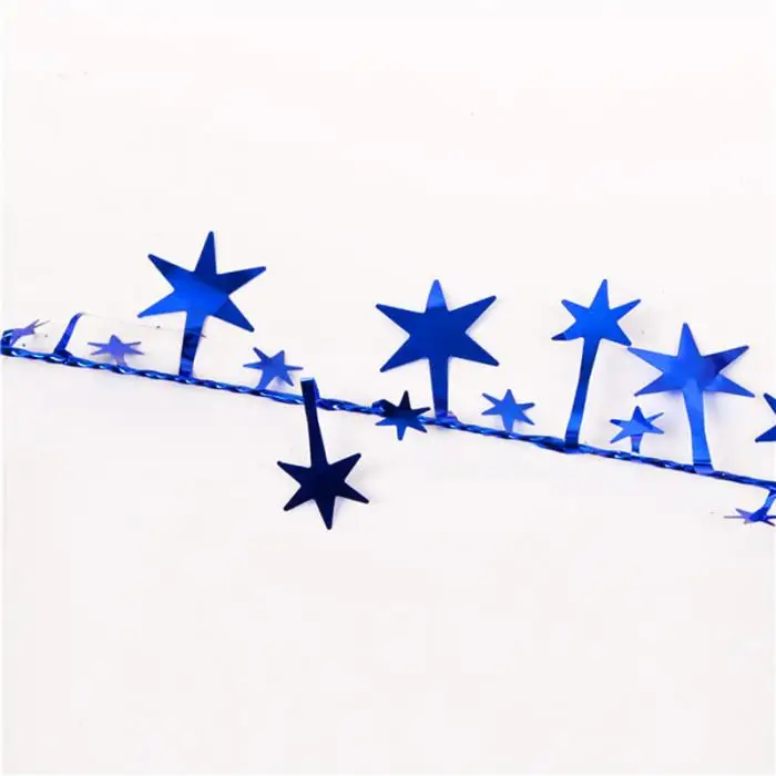 Новая 5 м Звезда проволока мишура-гирлянда ротанга красочные ленты для свадьбы День рождения Рождество вечеринка Декор TE889