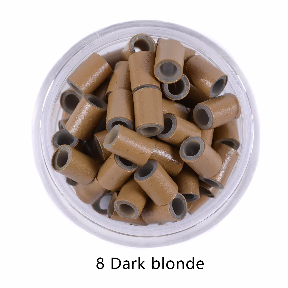 Silicone Lined Micro Beads Rings Hair Extensions Loop Link Tip 4mm 4.5mm 5mm UK - Foto 4