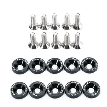 10pcs Modified Car General Screws License Plate Frame Decoration M6 Gasket Washer Universal Truck Fender Before CY216-CN+