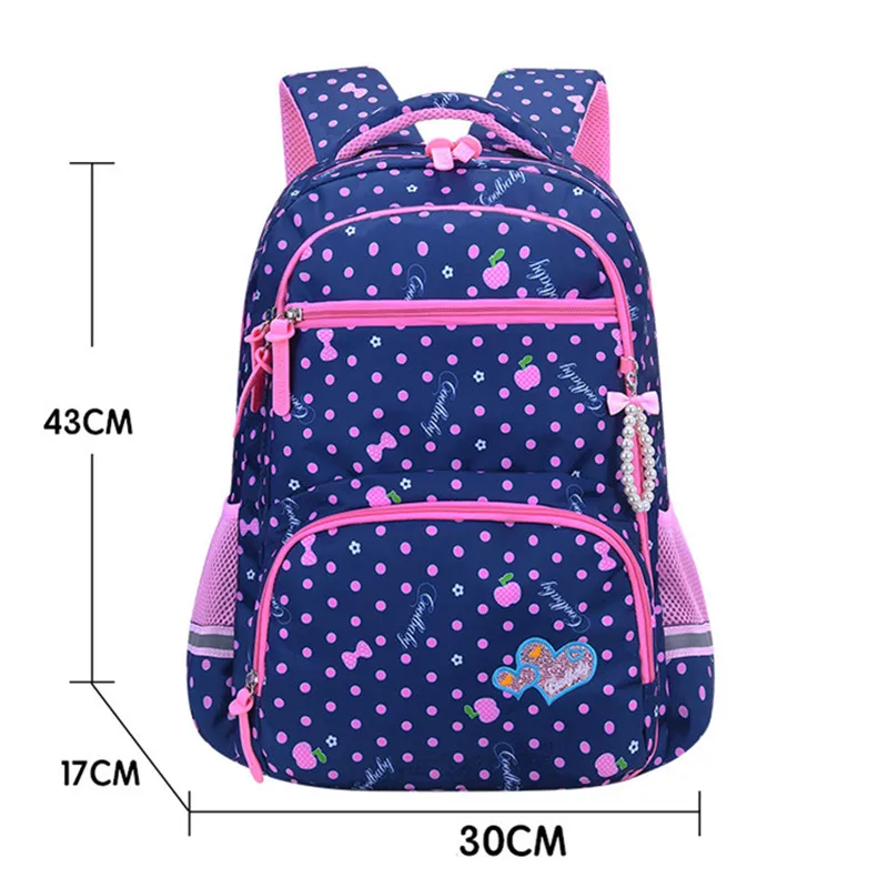 Waterproof Dot Printing Schoolbag for Girls | Large Capacity Travel Backpack for Kids | Children School Bags in 2 Sizes image 5