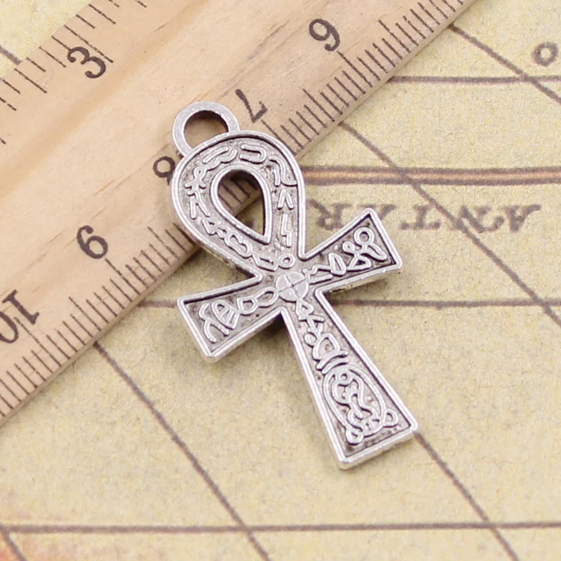 

5pcs/lot Charms egyptian ankh life symbol 38x21mm Antique Silver Pendants Making DIY Handmade Tibetan Silver Finding Jewelry