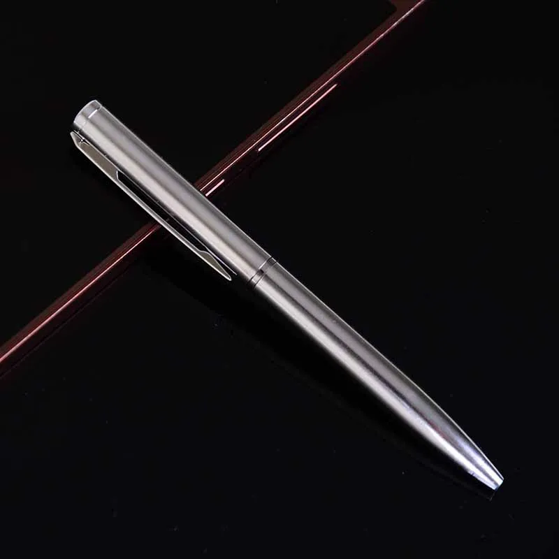 1Pcs Mini Metal Durable Ballpoint Pen Rotating Pocket-size Pen Portable BallPoint Pen 
