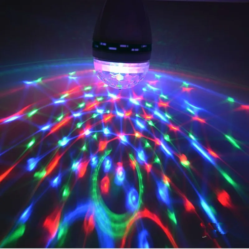 

Led RGB Mini Stage Light E27 AC 85-265V Magic Crystal Ball Lamp 3W Laser Light 220V 110V Christmas Dance Party Lantern Projector